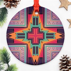 Tribal Star Ornament (round) by LalyLauraFLM