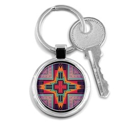 Tribal Star Key Chain (round) by LalyLauraFLM