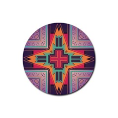 Tribal Star Rubber Coaster (round) by LalyLauraFLM