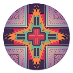 Tribal Star Magnet 5  (round) by LalyLauraFLM