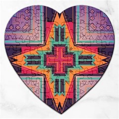 Tribal Star Jigsaw Puzzle (heart) by LalyLauraFLM