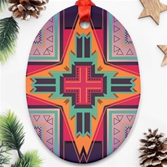 Tribal Star Oval Ornament (two Sides) by LalyLauraFLM