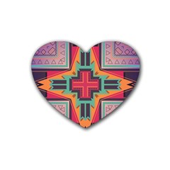 Tribal Star Rubber Coaster (heart) by LalyLauraFLM