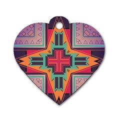 Tribal Star Dog Tag Heart (two Sides) by LalyLauraFLM