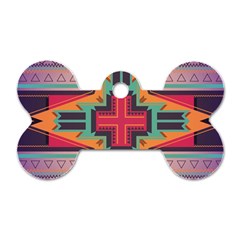 Tribal Star Dog Tag Bone (two Sides) by LalyLauraFLM