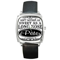 Long Nose Pete Square Metal Watches by Bigfootshirtshop