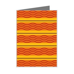 Red Waves Mini Greeting Card by LalyLauraFLM