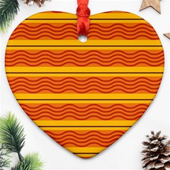 Red Waves Heart Ornament (two Sides) by LalyLauraFLM