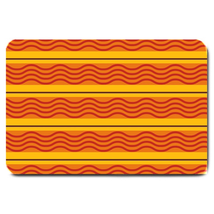 Red waves Large Doormat