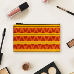 Red Waves Cosmetic Bag (small) by LalyLauraFLM