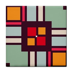 Squares And Stripes  Tile Coaster by LalyLauraFLM