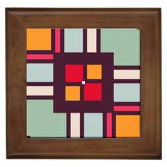 Squares And Stripes  Framed Tile by LalyLauraFLM