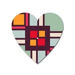 Squares and stripes  Magnet (Heart) Front