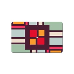 Squares And Stripes  Magnet (name Card) by LalyLauraFLM