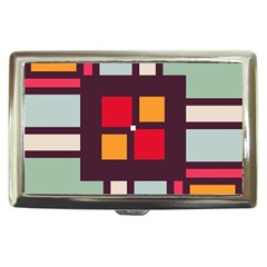 Squares And Stripes  Cigarette Money Case by LalyLauraFLM