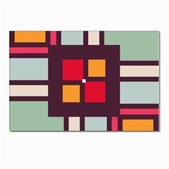 Squares And Stripes  Postcards 5  X 7  (pkg Of 10) by LalyLauraFLM