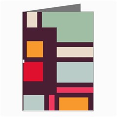 Squares And Stripes  Greeting Card