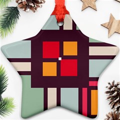 Squares And Stripes  Star Ornament (two Sides) by LalyLauraFLM