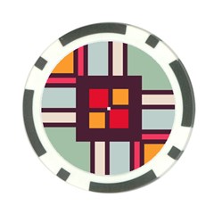 Squares And Stripes  Poker Chip Card Guard by LalyLauraFLM