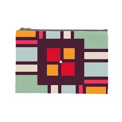 Squares And Stripes  Cosmetic Bag (large) by LalyLauraFLM