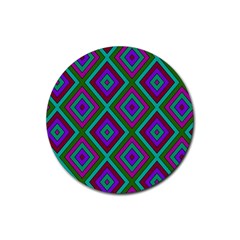 Diamond Pattern  Rubber Round Coaster (4 Pack)  by LovelyDesigns4U