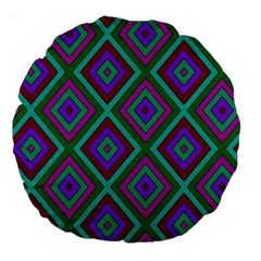 Diamond Pattern  Large 18  Premium Flano Round Cushions by LovelyDesigns4U