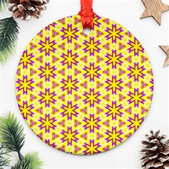 Cute Pretty Elegant Pattern Round Ornament (two Sides)  by GardenOfOphir