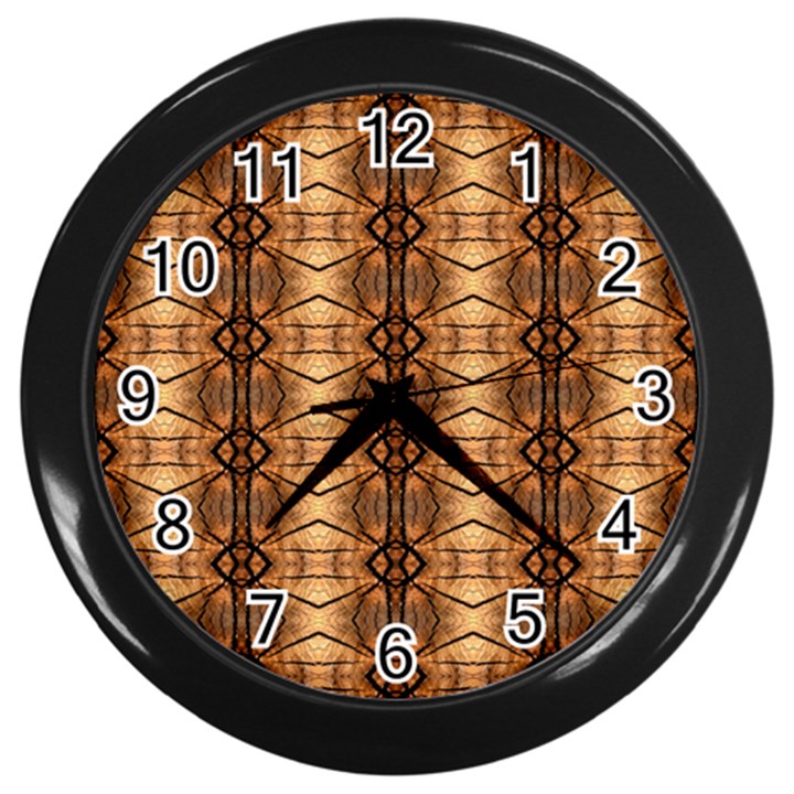 Faux Animal Print Pattern Wall Clocks (Black)