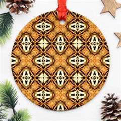 Faux Animal Print Pattern Round Ornament (two Sides)  by GardenOfOphir