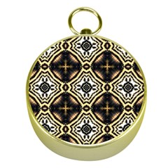 Faux Animal Print Pattern Gold Compasses by GardenOfOphir