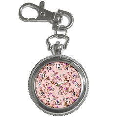 Antique Floral Pattern Key Chain Watch