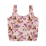 Antique Floral Pattern Full Print Recycle Bag (M) Front