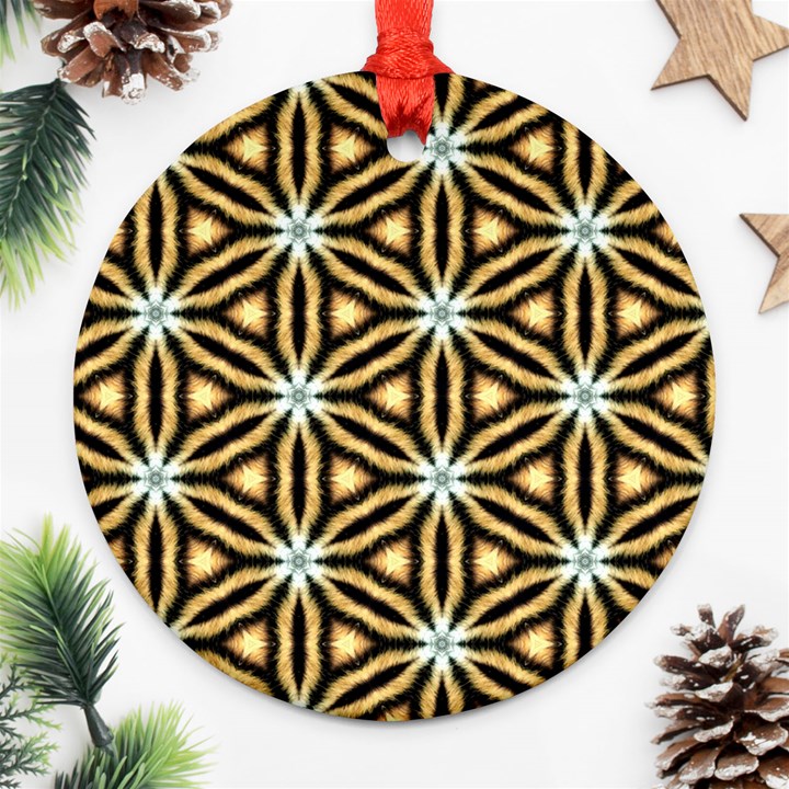 Faux Animal Print Pattern Ornament (Round) 