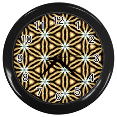 Faux Animal Print Pattern Wall Clocks (black) by GardenOfOphir