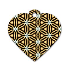 Faux Animal Print Pattern Dog Tag Heart (two Sides) by GardenOfOphir