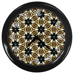 Faux Animal Print Pattern Wall Clocks (black) by GardenOfOphir