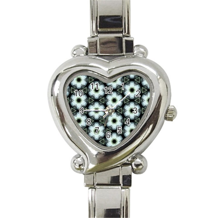 Faux Animal Print Pattern Heart Italian Charm Watch