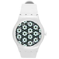 Faux Animal Print Pattern Round Plastic Sport Watch (m) by GardenOfOphir