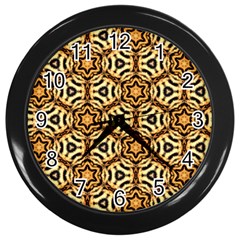 Faux Animal Print Pattern Wall Clocks (black) by GardenOfOphir