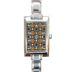 Faux Animal Print Pattern Rectangle Italian Charm Watches by GardenOfOphir