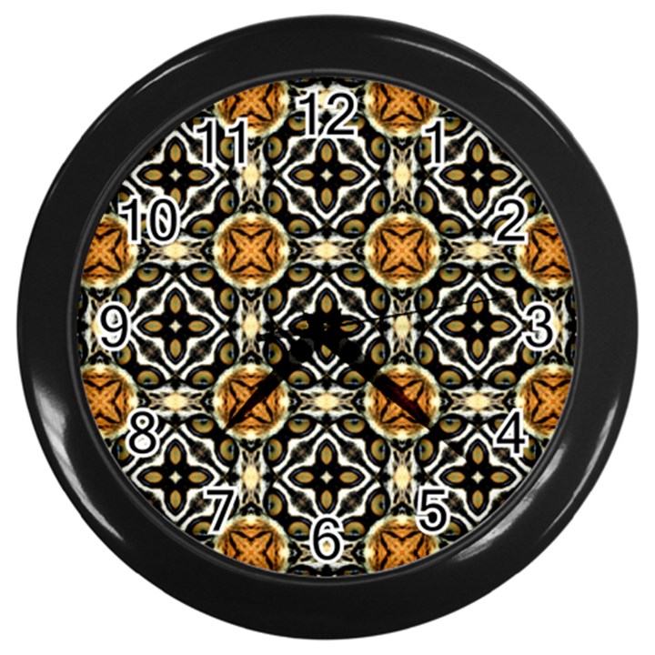 Faux Animal Print Pattern Wall Clocks (Black)