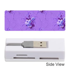 Purple Roses Pattern Memory Card Reader (stick)  by LovelyDesigns4U