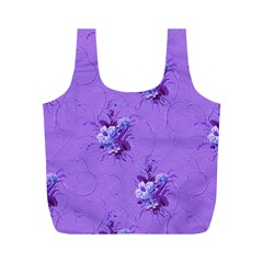 Purple Roses Pattern Full Print Recycle Bags (m)  by LovelyDesigns4U