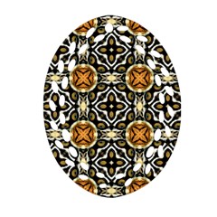 Faux Animal Print Pattern Oval Filigree Ornament (2-side)  by GardenOfOphir