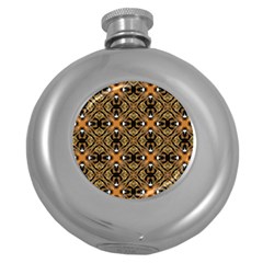 Faux Animal Print Pattern Round Hip Flask (5 Oz) by GardenOfOphir