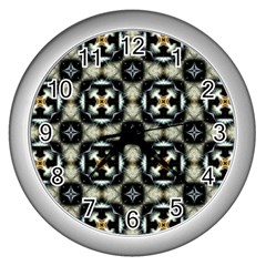 Faux Animal Print Pattern Wall Clocks (silver)  by GardenOfOphir