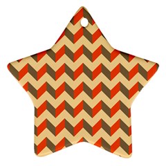 Modern Retro Chevron Patchwork Pattern  Ornament (star)  by GardenOfOphir