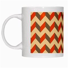 Modern Retro Chevron Patchwork Pattern  White Mugs by GardenOfOphir