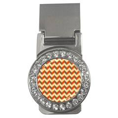 Modern Retro Chevron Patchwork Pattern  Money Clips (cz)  by GardenOfOphir