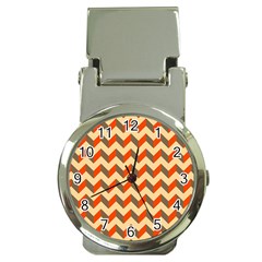 Modern Retro Chevron Patchwork Pattern  Money Clip Watches by GardenOfOphir